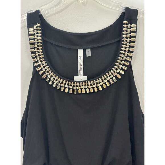 NY Collection Maxi Dress 1X Plus Geometric Embellished Artsy Travel Modest New - Picture 4 of 15